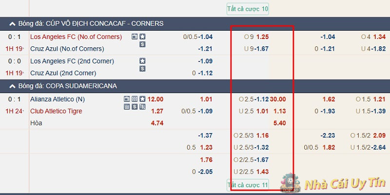 Cược Tài trong hiệp 1