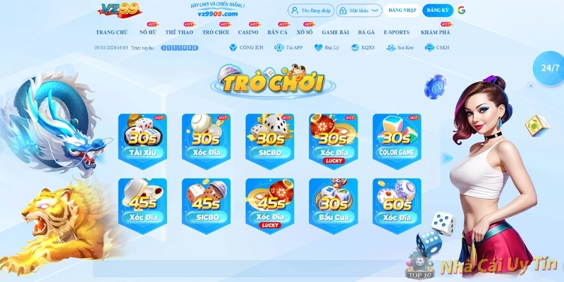 Đánh giá kho game VZ99 - Xanh chín, phong phú