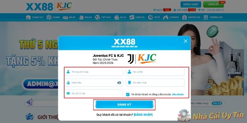 Hướng dẫn đăng ký nhận ưu đãi khủng từ XX88