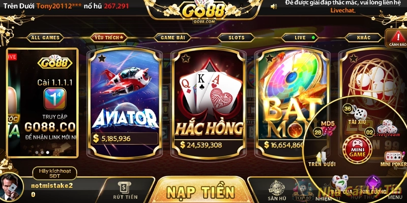 Kho trò chơi GO88 tiên tiến